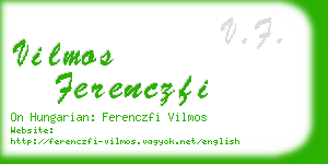 vilmos ferenczfi business card